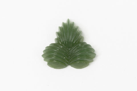 Vintage 12mm Fern Green Three Leaf Cabochon #XS8-A