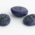 Vintage 6mm x 8mm Navy/Olive Scarab Cabochon #XS81-E-1