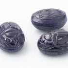 Vintage 6mm x 8mm Navy Blue Scarab Cabochon #XS81-F