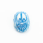 Vintage 6mm x 8mm White/Blue Scarab Cabochon #XS81-G
