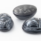 Vintage 10mm x 14mm Hematite Scarab Cabochon #XS81-J