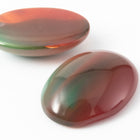 Vintage 18mm x 25mm Carnelian/White/Green Stripe Oval Cabochon #XS82-B