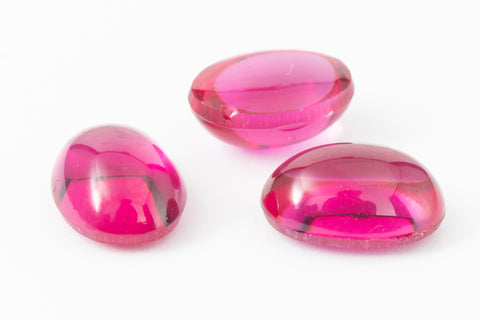 Vintage 10mm x 14mm Fuchsia Unfoiled Oval Cabochon #XS86-D