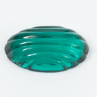 Vintage 10mm x 18.5mm Teal Green Deco Ridge Oval Cabochon #XS86-F-1