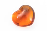 Vintage 15mm Amber Half Drilled Heart Bead #XS87-A