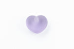 Vintage 6mm Frosted Light Amethyst Half Drilled Heart Bead #XS87-E