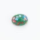 Vintage 6mm x 8mm Green Confetti Oval Cabochon #XS88-C
