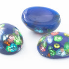 Vintage 6mm x 8mm Blue Confetti Oval Cabochon #XS88-D