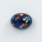Vintage 6mm x 8mm Blue Confetti Oval Cabochon #XS88-D
