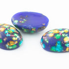 Vintage 10mm x 14mm Blue Confetti Oval Cabochon #XS88-E