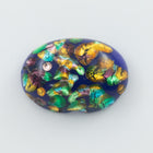 Vintage 10mm x 14mm Blue Confetti Oval Cabochon #XS88-E