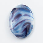 Vintage 18mm x 25mm Silver Flecked Blue/Purple Marble Oval Cabochon #XS89-D