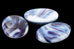 Vintage 18mm x 25mm Silver Flecked Blue/Purple Marble Oval Cabochon #XS89-D