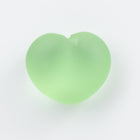 Vintage 15mm Frosted Peridot Half Drilled Heart Bead #XS89-F-2