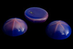 Vintage 11mm Royal Blue Round Cabochon with Pink Faux Asterism #XS93-B