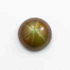 Vintage 11mm Olive Green Round Cabochon with Faux Asterism #XS93-C