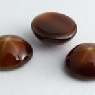 Vintage 11mm Brown Round Cabochon with Faux Asterism #XS93-D
