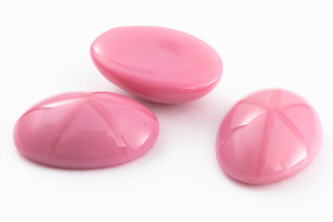 Vintage 10mm x 14mm Pink Oval Cabochon with Faux Asterism #XS93-J-1