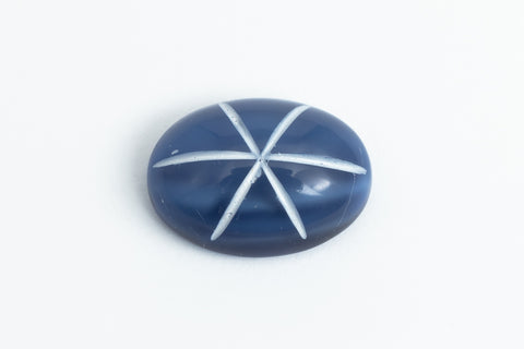 Vintage 10mm x 14mm Dark Blue Oval Cabochon with Faux Asterism #XS95-G