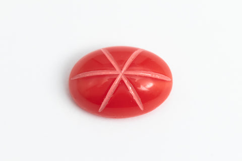 Vintage 10mm x 14mm Red Oval Cabochon with Faux Asterism #XS95-H-2