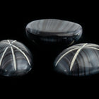 Vintage 10mm x 14mm Striped Gray Oval Cabochon with Faux Asterism #XS95-I-2