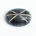 Vintage 10mm x 14mm Striped Gray Oval Cabochon with Faux Asterism #XS95-I-2