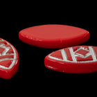 Vintage 9mm x 18mm Red/Silver Navette Cabochon #XS97-E-1