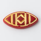 Vintage 9mm x 18mm Red/Gold Navette Cabochon #XS97-E-3