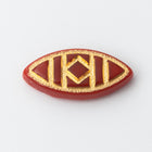 Vintage 7mm x 15mm Red/Gold Navette Cabochon #XS97-E-4