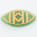 Vintage 9mm x 18mm Green/Gold Navette Cabochon #XS97-F-1