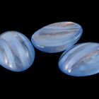 Vintage 10mm x 13.5mm Rose Gold/Blue Stripe Oval Cabochon #XS99-K-1