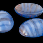 Vintage 13mm x 18mm Rose Gold/Blue Stripe Oval Cabochon #XS99-L