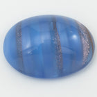 Vintage 13mm x 18mm Rose Gold/Blue Stripe Oval Cabochon #XS99-L