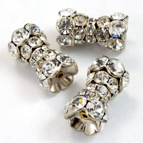 17mm Vintage Swarovski Encrusted Dog Bone Bead-General Bead
