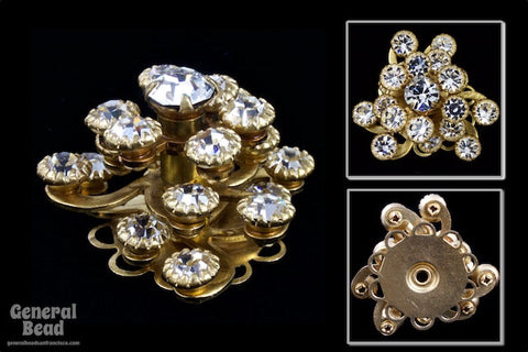 22mm Crystal/Brass Special Rhinestone Fantasy #XSR013-General Bead