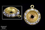14mm Brass Setting with Rhinestones and Loop-General Bead