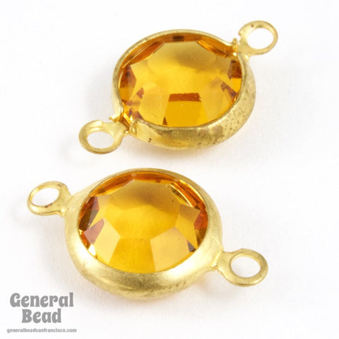 39ss Gold/Topaz Rhinestone Connector-General Bead