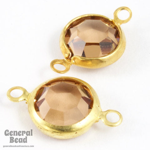39ss Gold/Light Colorado Topaz Rhinestone Connector-General Bead