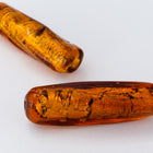 8mm x 28mm Vintage Venetian Gold Lined Topaz Twist Bead #XVB002-General Bead