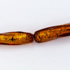 8mm x 28mm Vintage Venetian Gold Lined Topaz Twist Bead #XVB002-General Bead