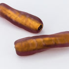 8mm x 28mm Vintage Venetian Matte Gold Lined Lt. Amethyst Twist Bead #XVB003-General Bead