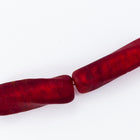 8mm x 28mm Vintage Venetian Matte Gold Lined Ruby Twist Bead #XVB004-General Bead