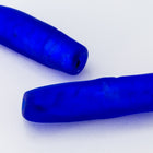 8mm x 28mm Vintage Venetian Matte Gold Lined Cobalt Twist Bead #XVB005-General Bead