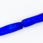 8mm x 28mm Vintage Venetian Matte Gold Lined Cobalt Twist Bead #XVB005-General Bead