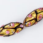32mm x 15mm Vintage Venetian Gold Foil Floral Oval Bead #XVB008-General Bead