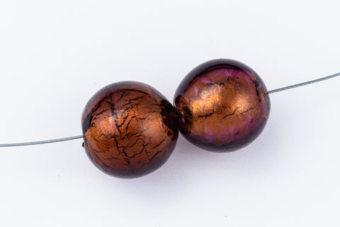 20mm Vintage Venetian Gold Foil Amethyst Round Bead #XVB009-General Bead