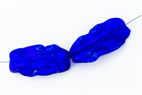 35mm x 20mm Vintage Venetian Silver Foil Matte Cobalt Bead #XVB016-General Bead