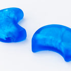 12mm x 20mm Vintage Venetian Silver Foil Blue Moon Bead #XVB020-General Bead