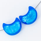 12mm x 20mm Vintage Venetian Silver Foil Blue Moon Bead #XVB020-General Bead