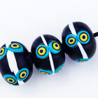 22mm x 16mm Vintage Venetian Cobalt Melon Eyes Bead #XVB027-General Bead
